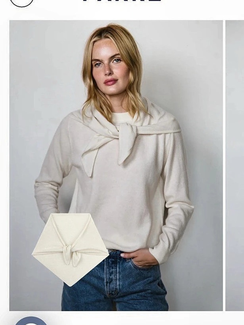 PARKE Triangle Scarf in Cream